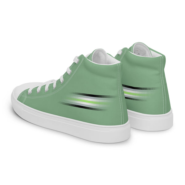 Casual Agender Pride Colors Green High Top Shoes - Women Sizes