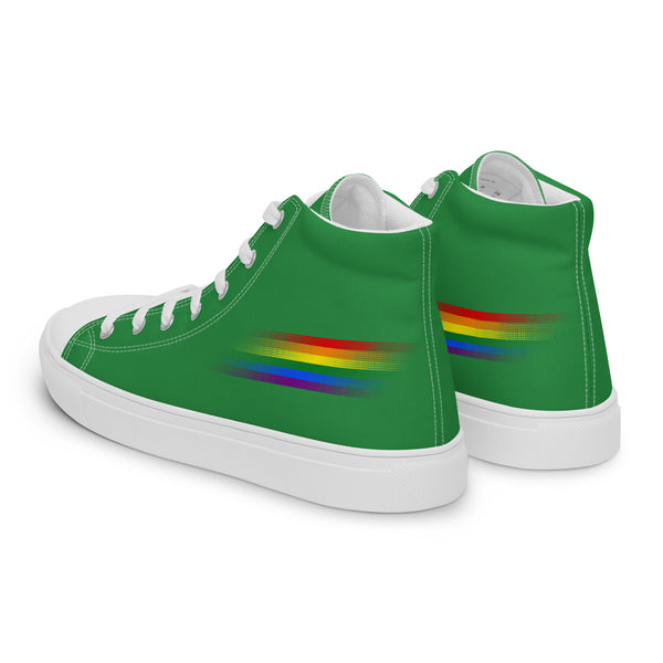 Casual Gay Pride Colors Green High Top Shoes - Women Sizes