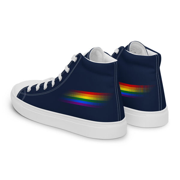 Casual Gay Pride Colors Navy High Top Shoes - Women Sizes