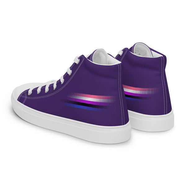Casual Genderfluid Pride Colors Purple High Top Shoes - Women Sizes