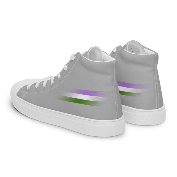 Casual Genderqueer Pride Colors Gray High Top Shoes - Women Sizes