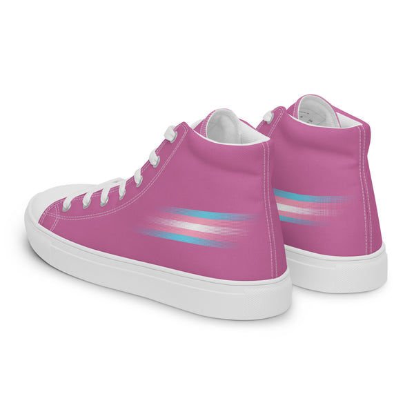 Casual Transgender Pride Colors Pink High Top Shoes - Women Sizes