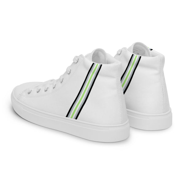 Classic Agender Pride Colors White High Top Shoes - Women Sizes