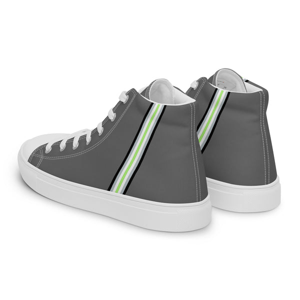 Classic Agender Pride Colors Gray High Top Shoes - Women Sizes