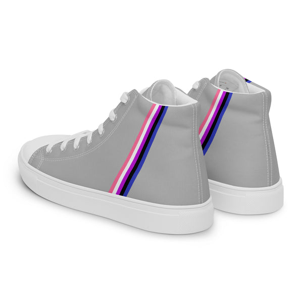 Classic Genderfluid Pride Colors Gray High Top Shoes - Women Sizes