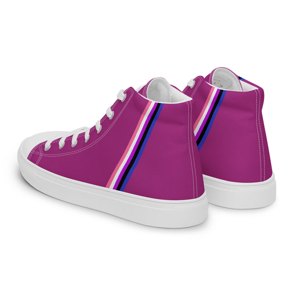 Classic Genderfluid Pride Colors Fuchsia High Top Shoes - Women Sizes