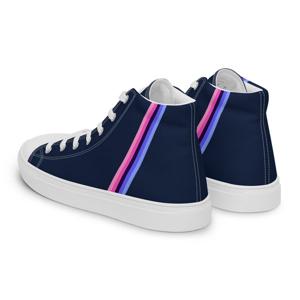 Classic Omnisexual Pride Colors Navy High Top Shoes - Women Sizes