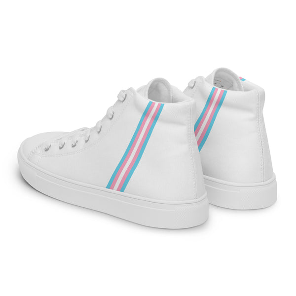 Classic Transgender Pride Colors White High Top Shoes - Women Sizes