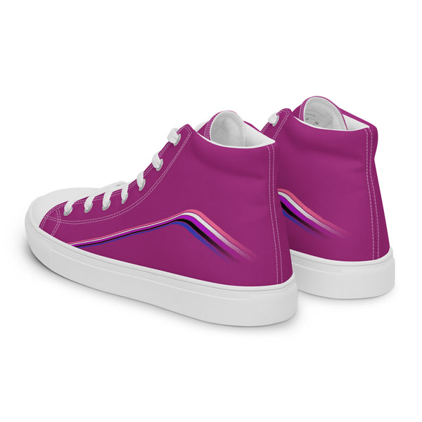 Trendy Genderfluid Pride Colors Fuchsia High Top Shoes - Women Sizes