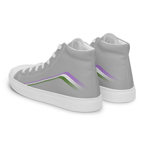 Trendy Genderqueer Pride Colors Gray High Top Shoes - Women Sizes