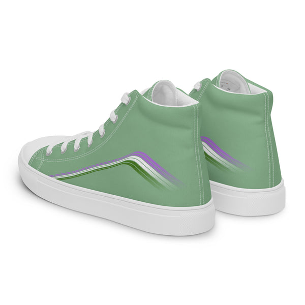 Trendy Genderqueer Pride Colors Green High Top Shoes - Women Sizes