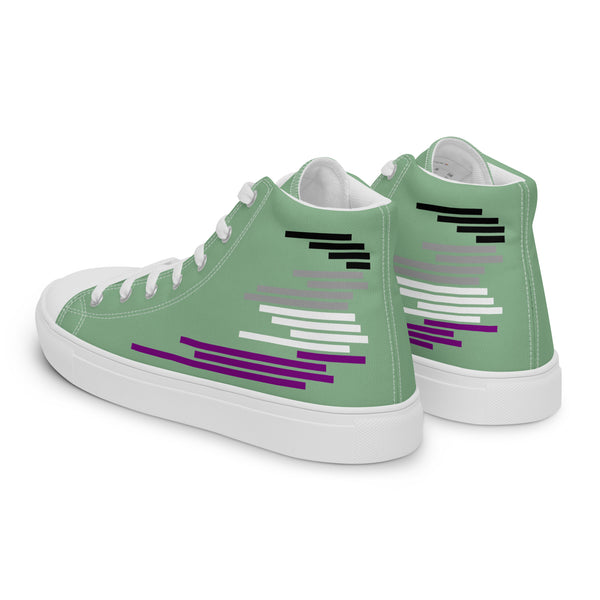 Modern Asexual Pride Colors Green High Top Shoes - Women Sizes