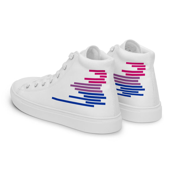 Modern Bisexual Pride Colors White High Top Shoes - Women Sizes
