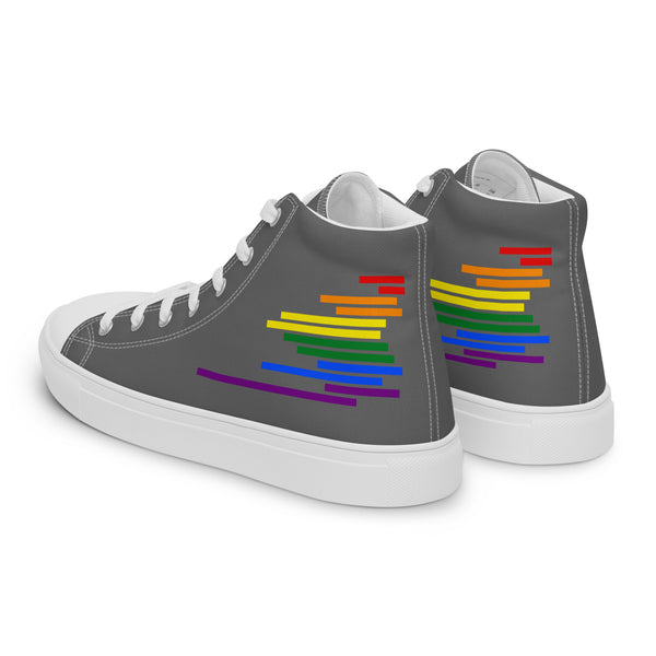 Modern Gay Pride Colors Gray High Top Shoes - Women Sizes
