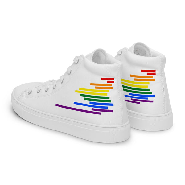 Modern Gay Pride Colors White High Top Shoes