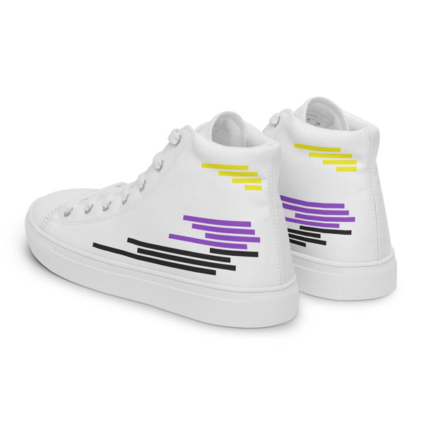Modern Non-Binary Pride Colors White High Top Shoes - Women Sizes