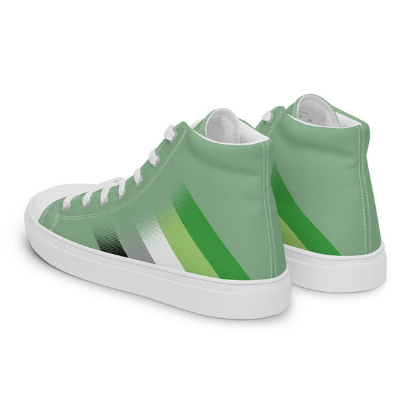 Aromantic Pride Colors Modern Green High Top Shoes - Women Sizes