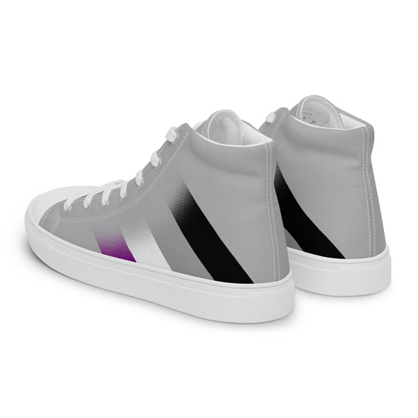 Asexual Pride Colors Modern Gray High Top Shoes - Women Sizes