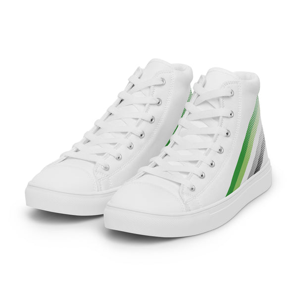 Aromantic Pride Colors Original White High Top Shoes - Women Sizes