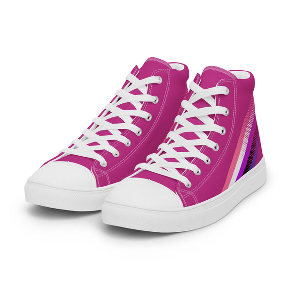 Genderfluid Pride Colors Original Fuchsia High Top Shoes - Women Sizes