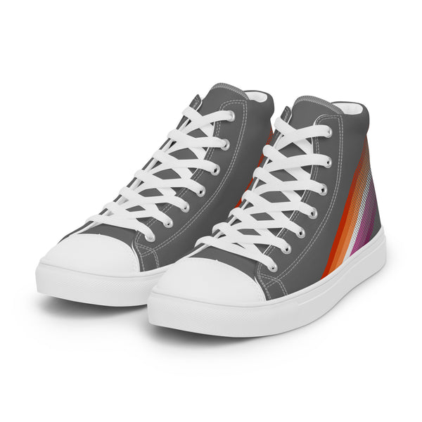 Lesbian Pride Colors Original Gray High Top Shoes - Women Sizes