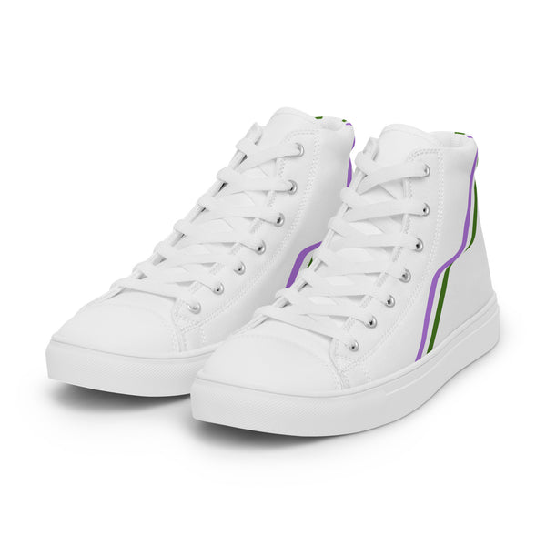 Original Genderqueer Pride Colors White High Top Shoes - Women Sizes
