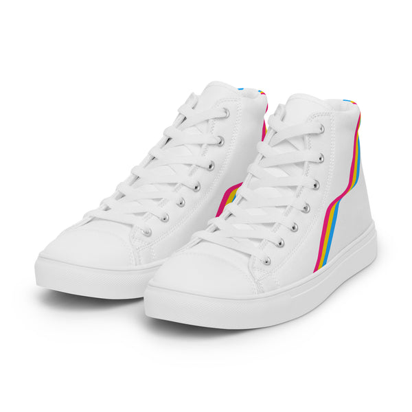 Original Pansexual Pride Colors White High Top Shoes - Women Sizes