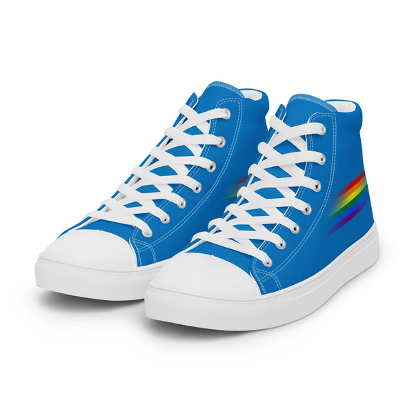 Casual Gay Pride Colors Blue High Top Shoes - Women Sizes
