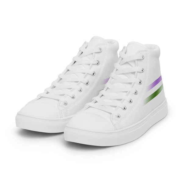 Casual Genderqueer Pride Colors White High Top Shoes - Women Sizes
