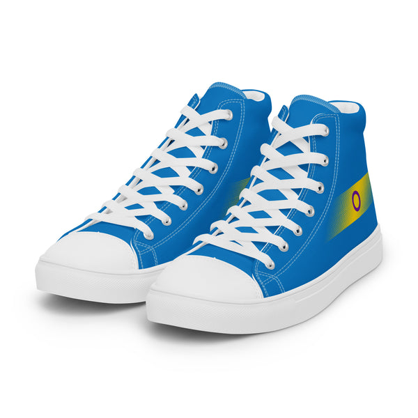 Casual Intersex Pride Colors Blue High Top Shoes - Women Sizes