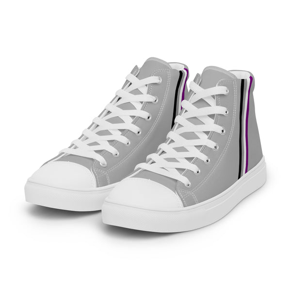 Classic Asexual Pride Colors Gray High Top Shoes - Women Sizes