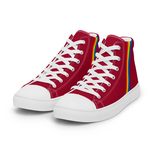 Classic Gay Pride Colors Red High Top Shoes - Women Sizes