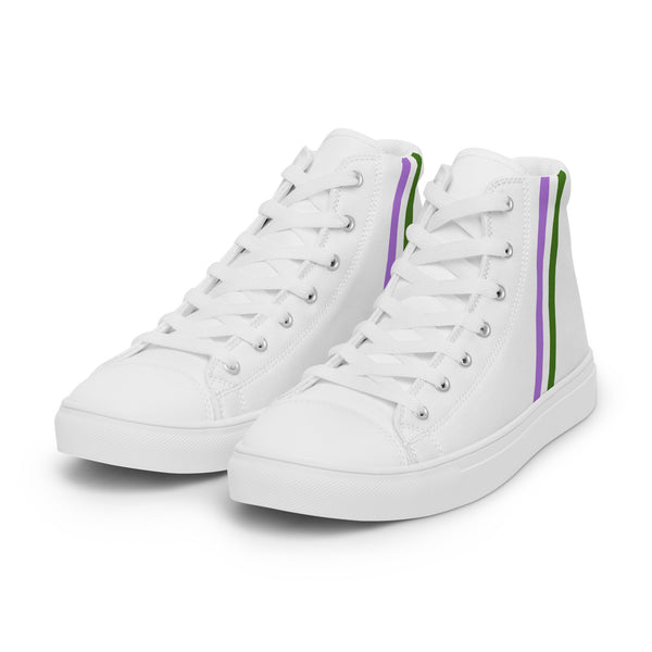 Classic Genderqueer Pride Colors White High Top Shoes - Women Sizes
