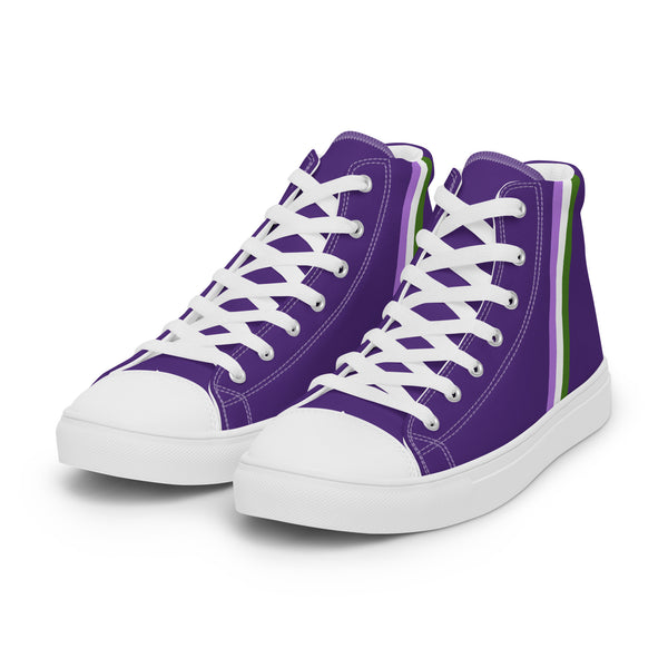 Classic Genderqueer Pride Colors Purple High Top Shoes - Women Sizes
