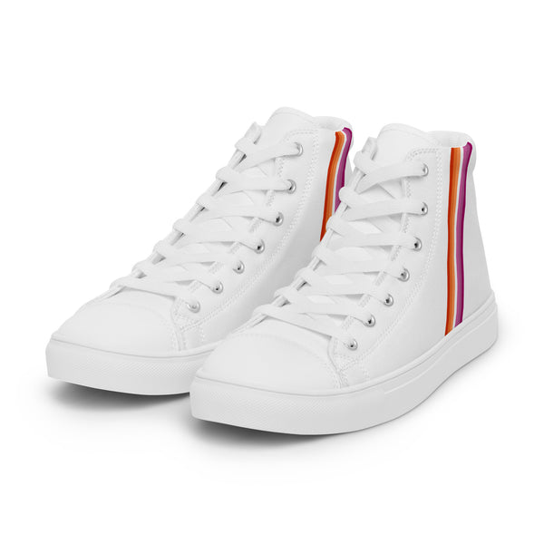 Classic Lesbian Pride Colors White High Top Shoes - Women Sizes