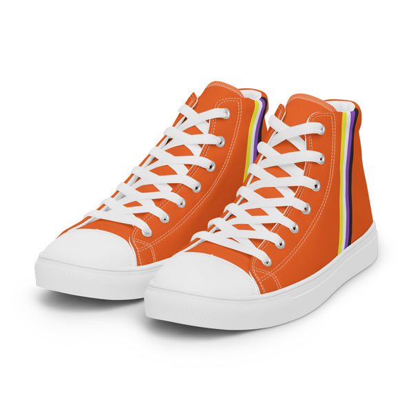 Classic Non-Binary Pride Colors Orange High Top Shoes - Women Sizes