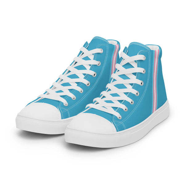 Classic Transgender Pride Colors Blue High Top Shoes - Women Sizes