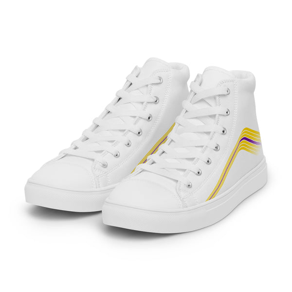 Trendy Intersex Pride Colors White High Top Shoes - Women Sizes
