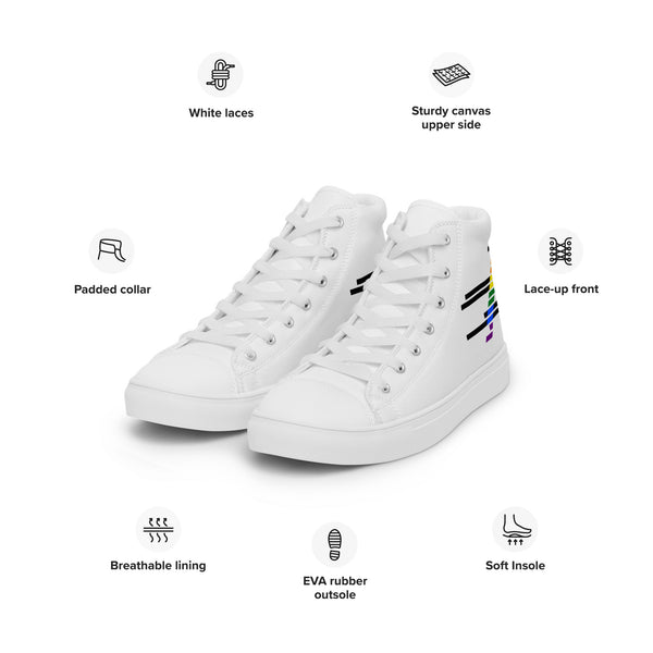 Modern Ally Pride Colors White High Top Shoes - Women Sizes