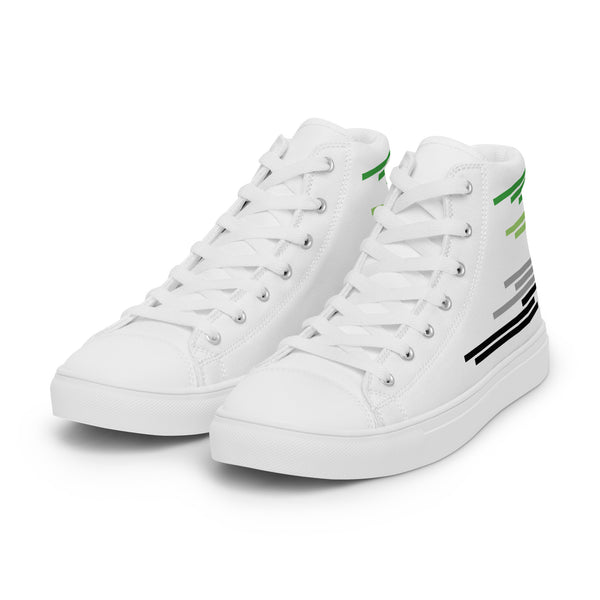 Modern Aromantic Pride Colors White High Top Shoes - Women Sizes