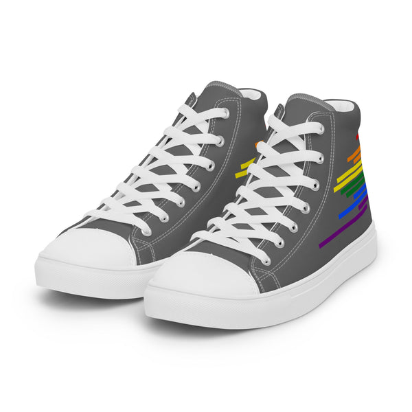 Modern Gay Pride Colors Gray High Top Shoes