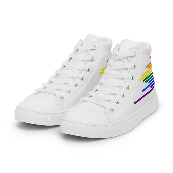 Modern Gay Pride Colors White High Top Shoes