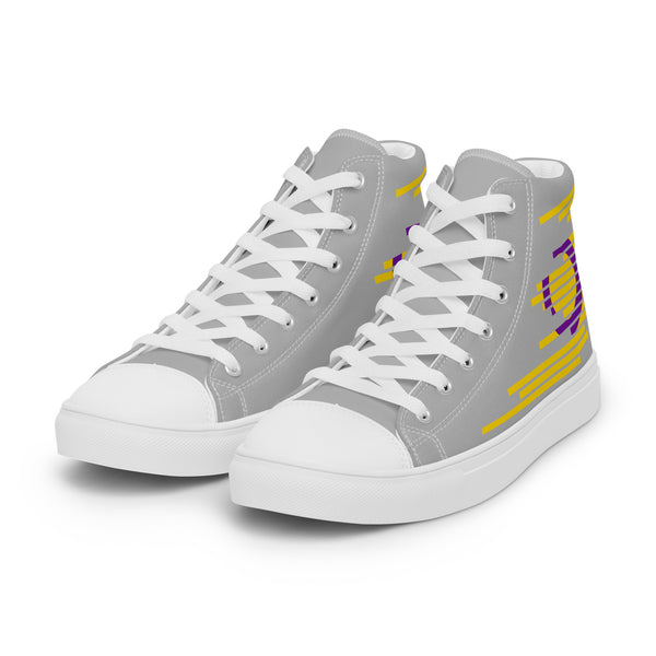 Modern Intersex Pride Colors Gray High Top Shoes - Women Sizes