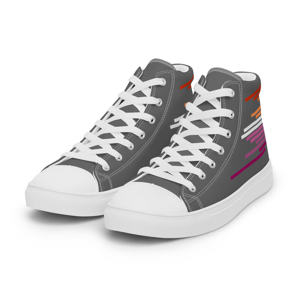 Modern Lesbian Pride Colors Gray High Top Shoes - Women Sizes