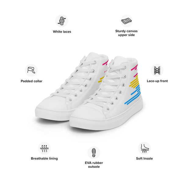 Modern Pansexual Pride Colors White High Top Shoes