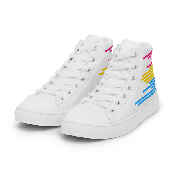 Modern Pansexual Pride Colors White High Top Shoes