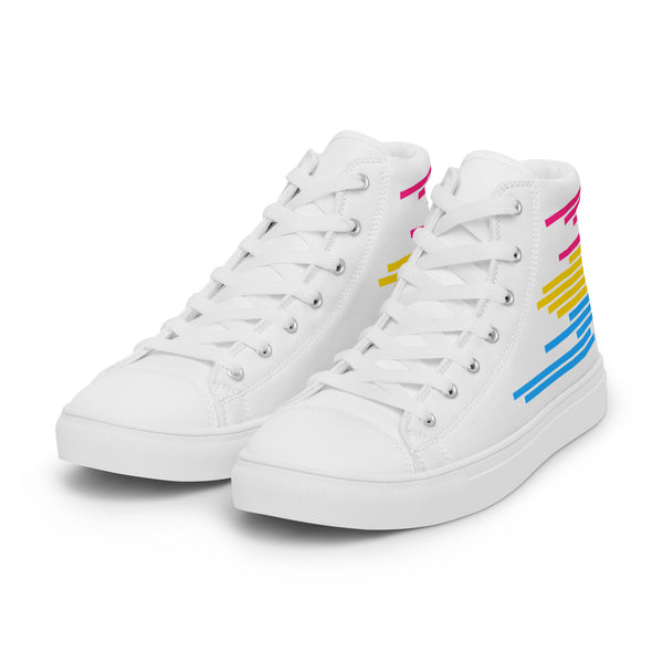Modern Pansexual Pride Colors White High Top Shoes - Women Sizes
