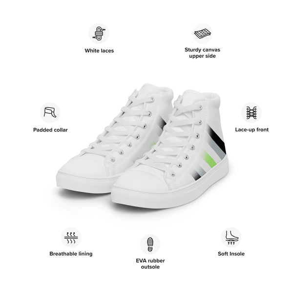 Agender Pride Colors Modern White High Top Shoes - Women Sizes