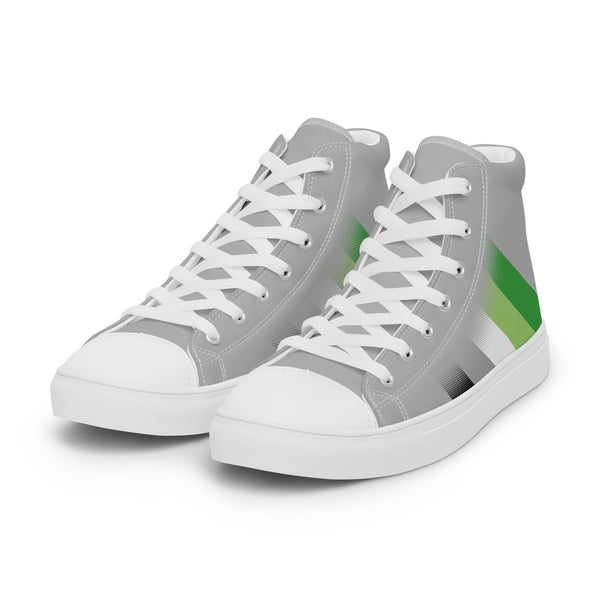 Aromantic Pride Colors Modern Gray High Top Shoes - Women Sizes