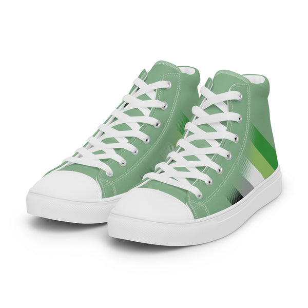 Aromantic Pride Colors Modern Green High Top Shoes - Women Sizes